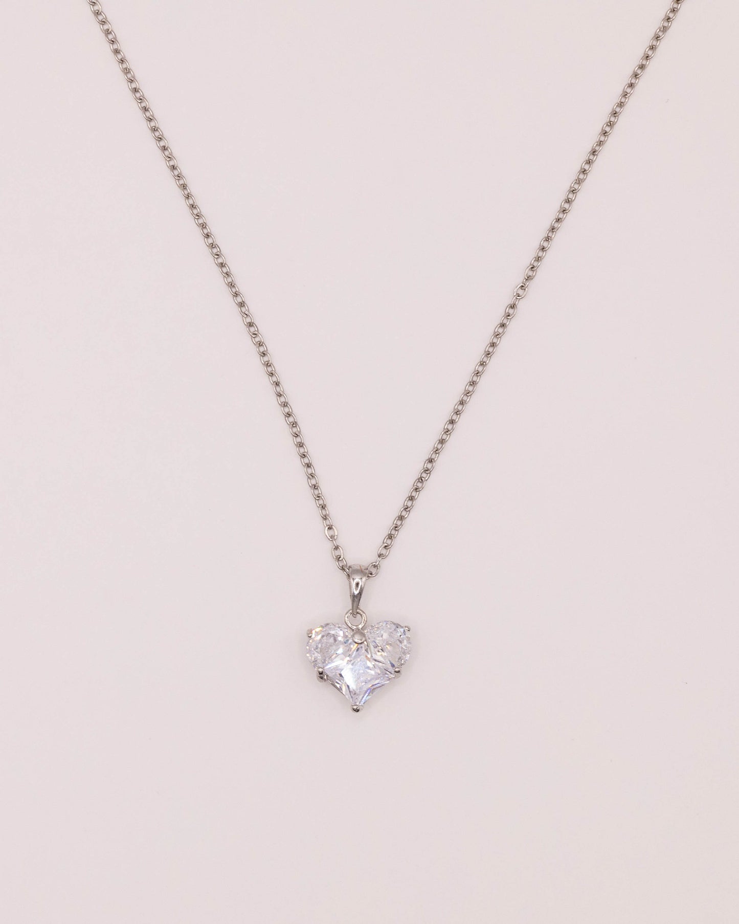 Heart pendant stainless steel necklace