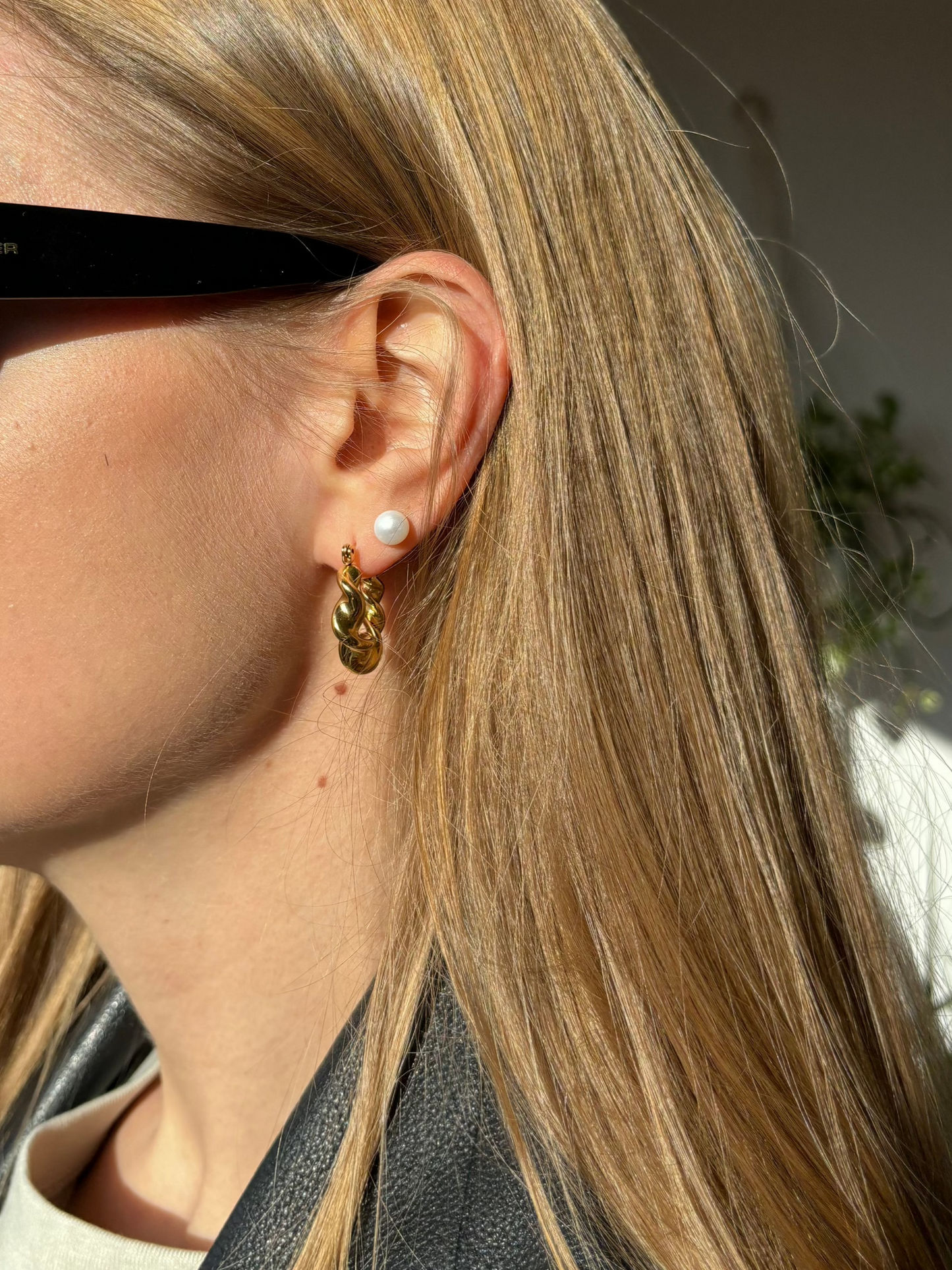 Gold plated silver stud earrings