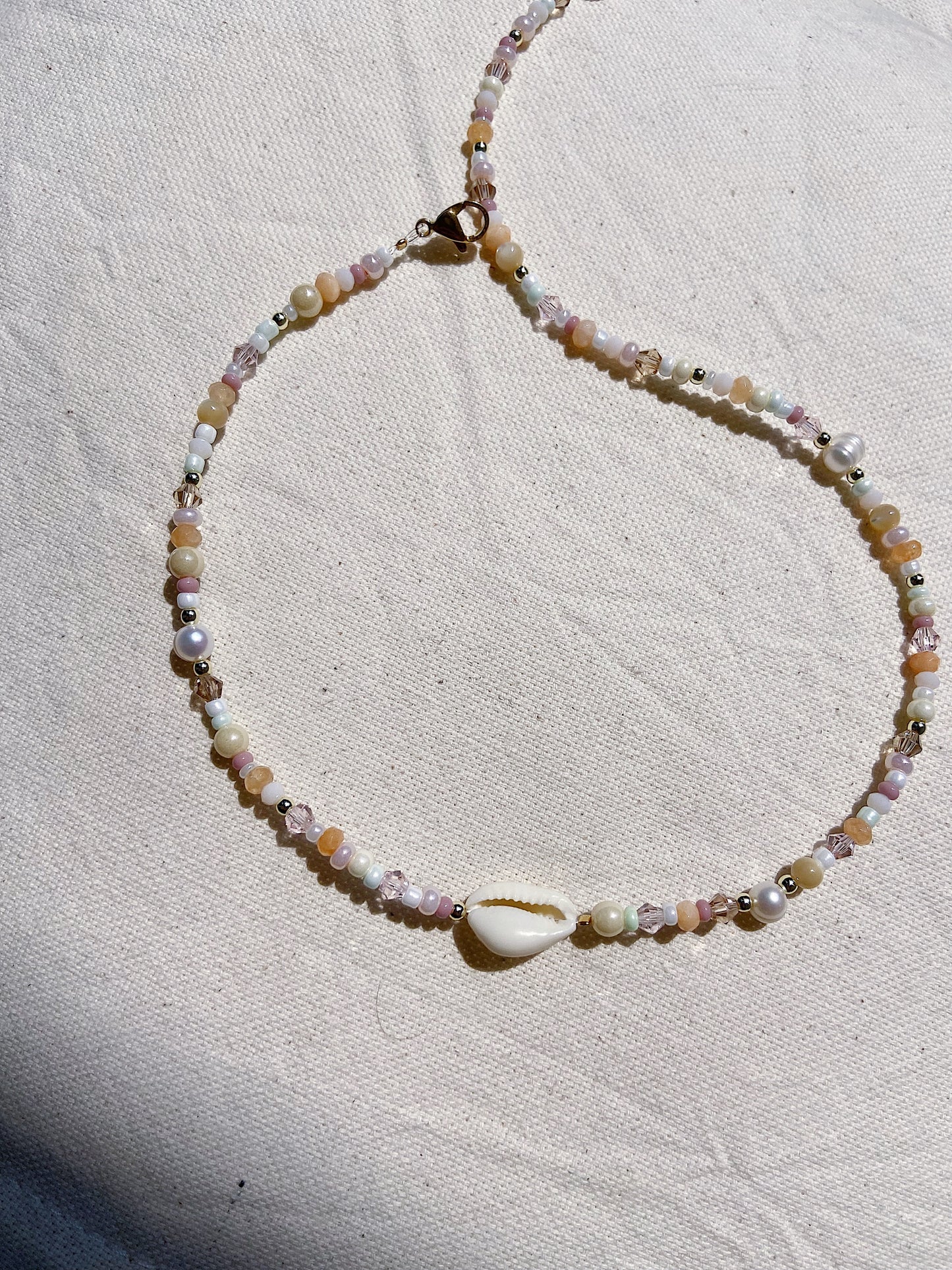 Shell beaded necklace for beach