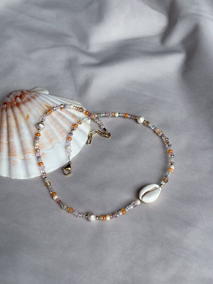 Shell beaded necklace for beach