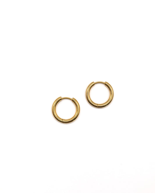 Huggie hoop earrings in gold