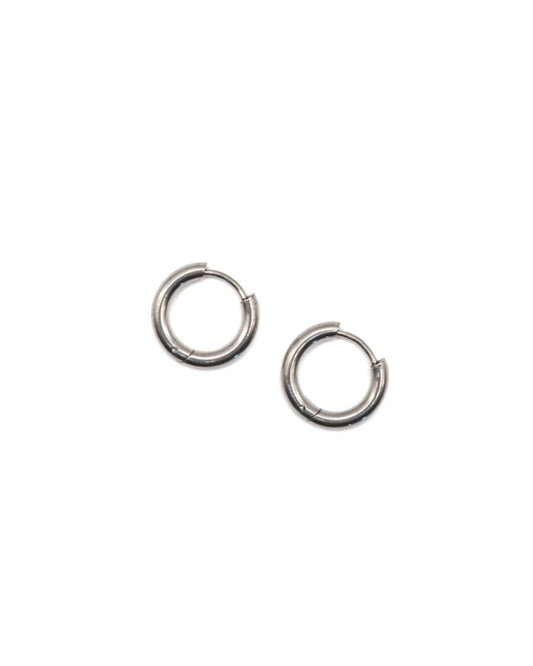 Huggie hoop earrings in silver