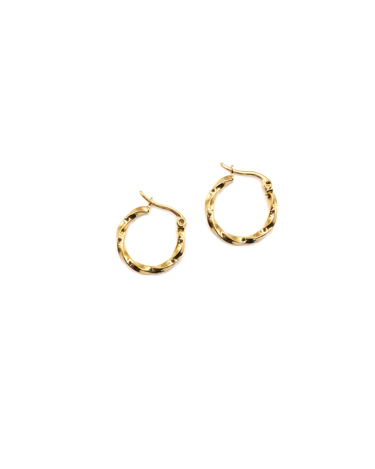 Thin twisted hoop earrings