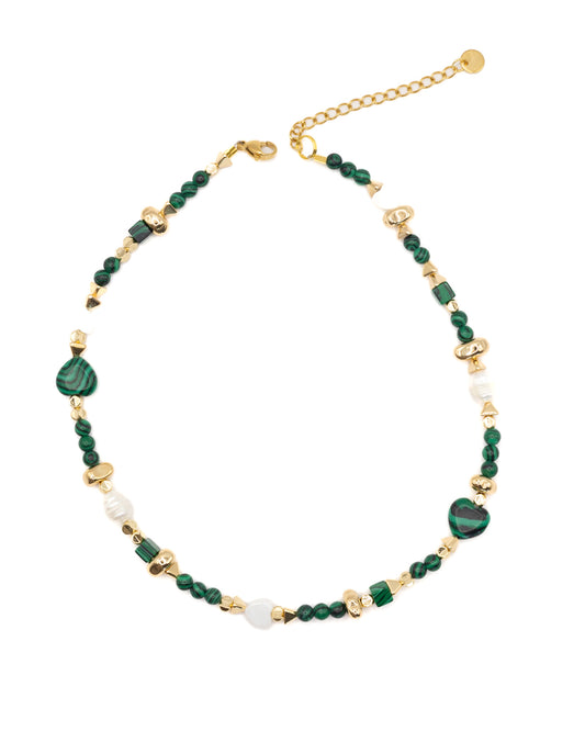 Malachite beaded necklace