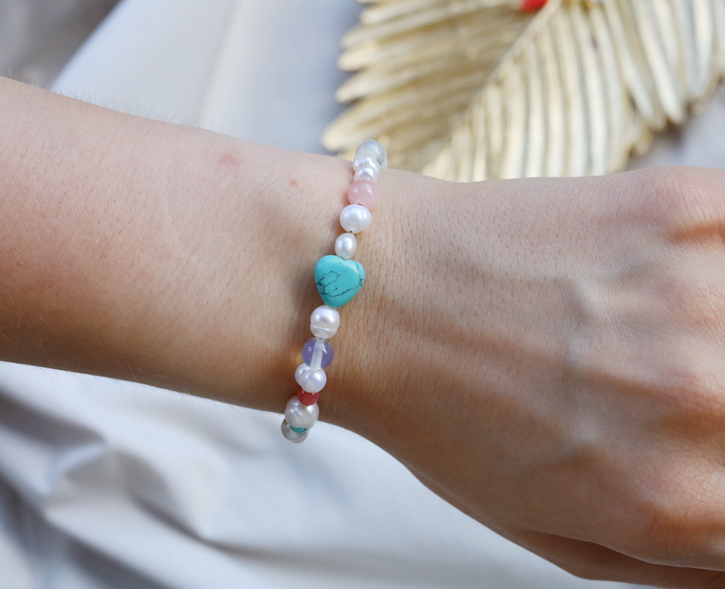 Turquoise pearl bracelet