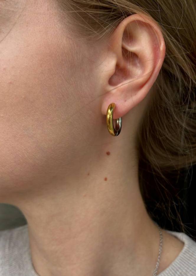 Gold and silver hoop earrings